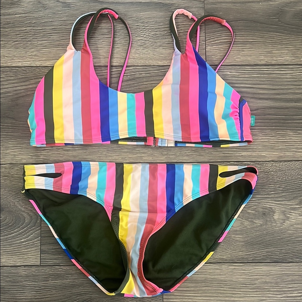 Colorful Striped Swim Set
